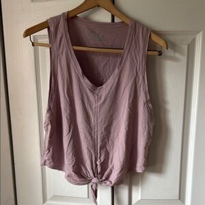 ZYIA Purple Tie Front Crop Tank Top
